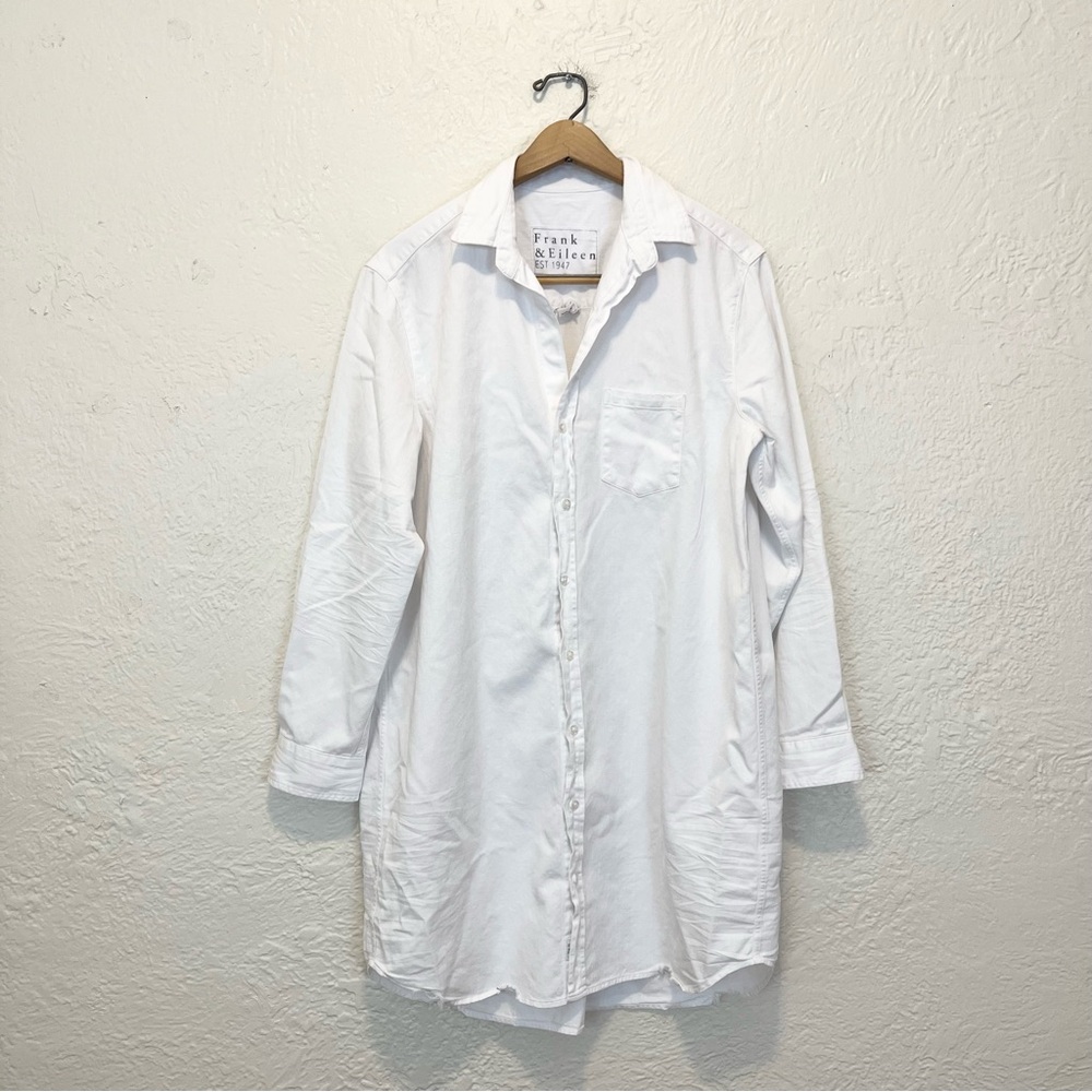Frank & Eileen Mary Dress Shirtdress White Large L - Picture 3 of 11